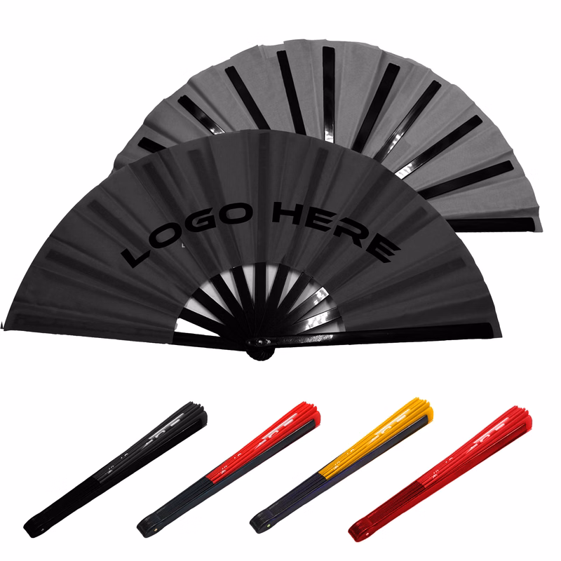 13" Custom Full Color Folding Fan With Plastic Ribs