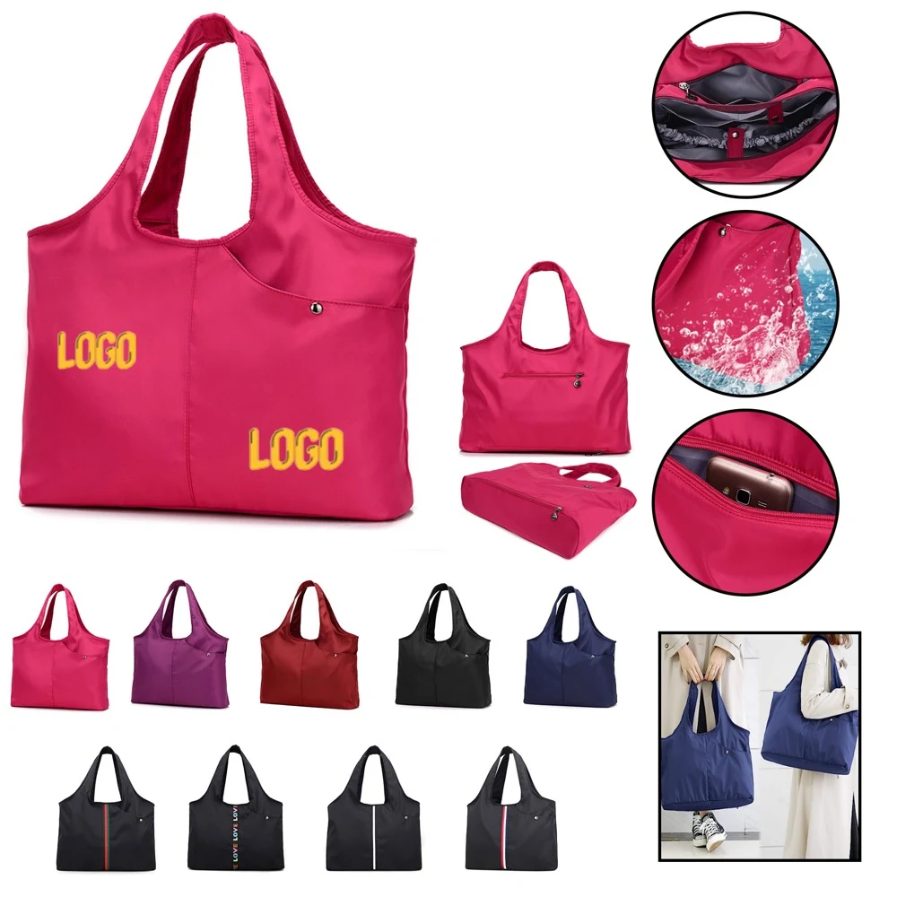 Waterproof Nylon Large Tote Shoulder Handbag 1