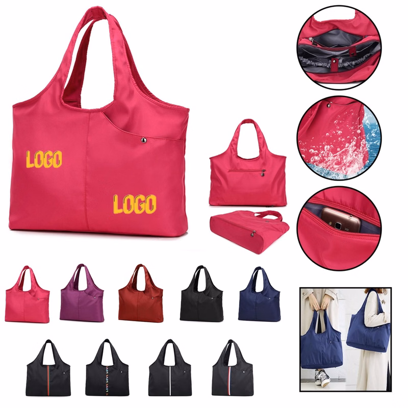 Waterproof Nylon Large Tote Shoulder Handbag