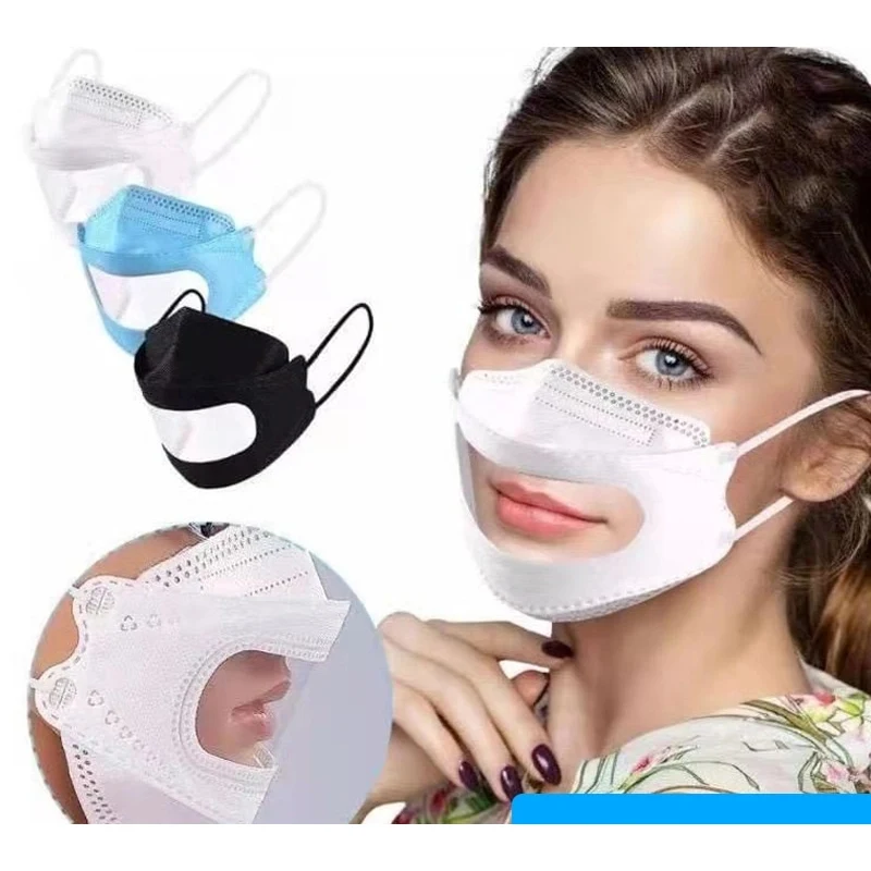 Disposable Non-woven Transparent PVC Curtain KF94 Mask 1