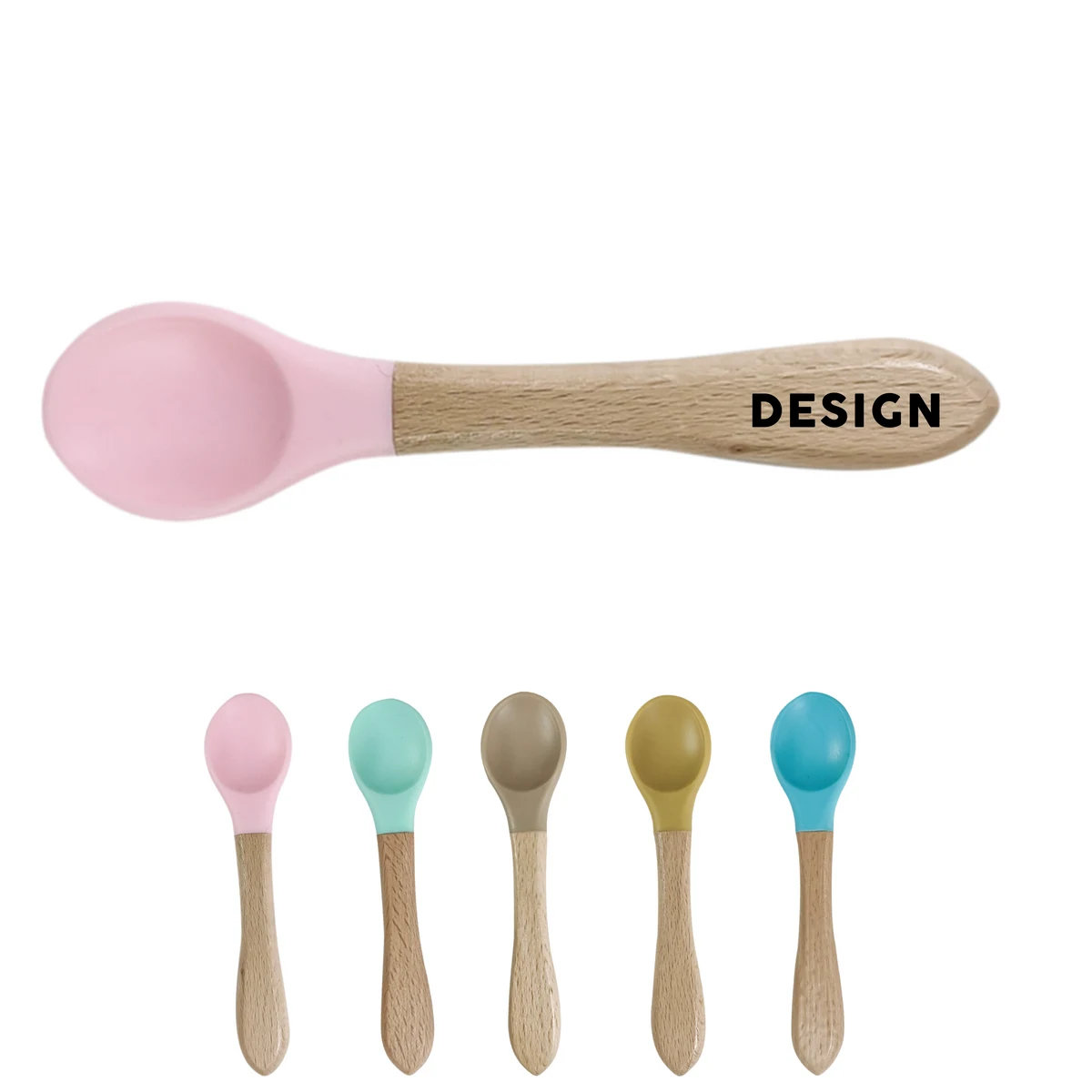 Silicone Wood Handle Spoon 1