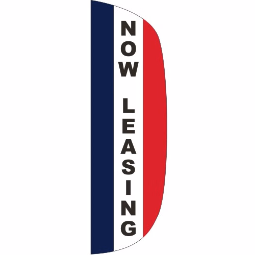 "NOW LEASING" 3' x 10' Message Flutter Flag