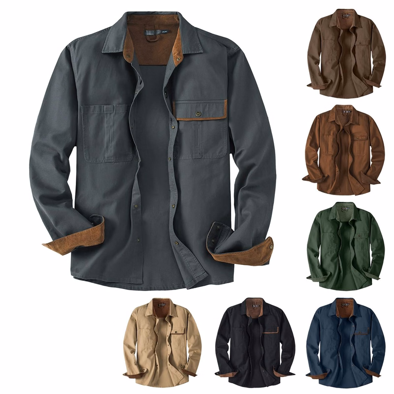 Men Cotton Corduroy Work Shirt