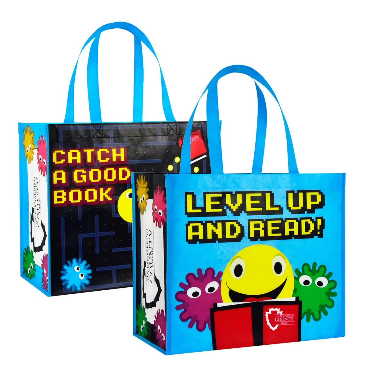 Custom Full-Color Laminated Non-Woven Promotional Library Tote Bag 15"x13"x8" 1