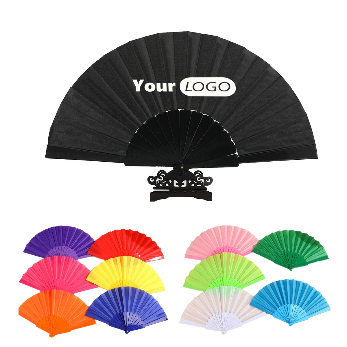 Plastic Hand Held Folding Fan 1