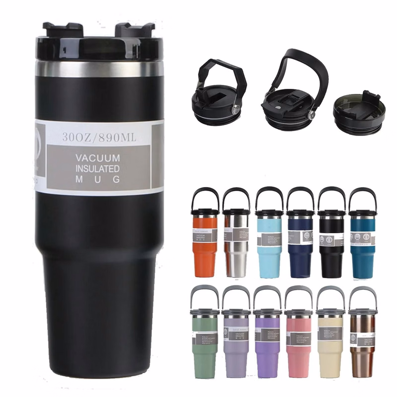 20oz stainless steel thermos cup with straw