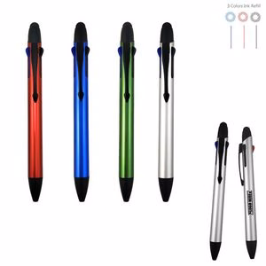 3 Color Ink Metal Pen With Stylus