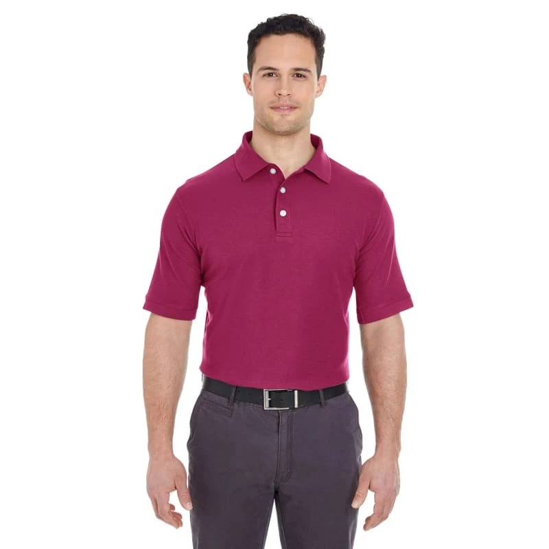 UltraClub Men's Platinum Honeycomb Piqué Polo 1