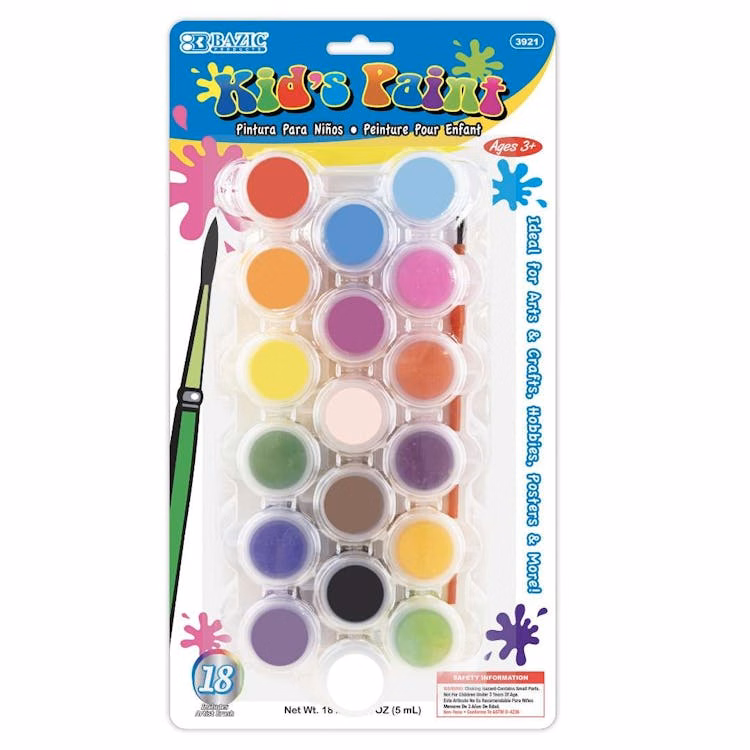 Kids' Paint Sets - 18 Colors Brush Included