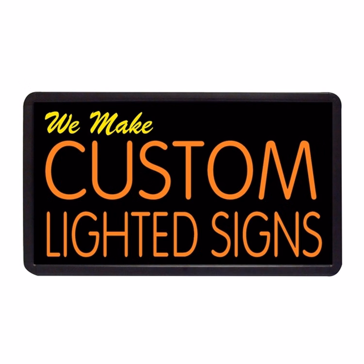 We Make Custom Lighted Signs 13" x 24" Simulated Neon Sign