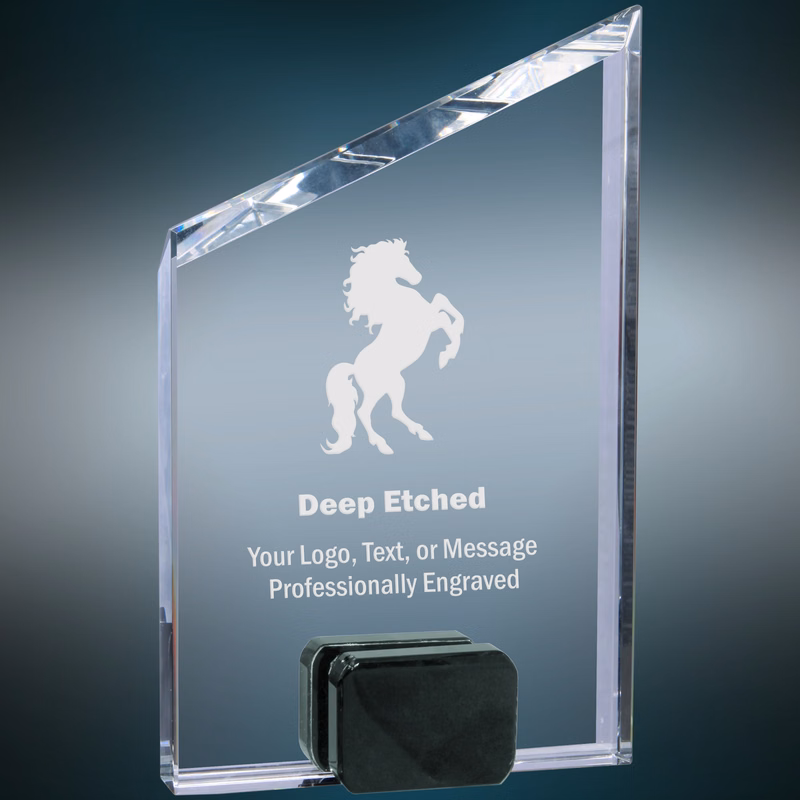 8" Crystal Peak Award with Black Crystal Base