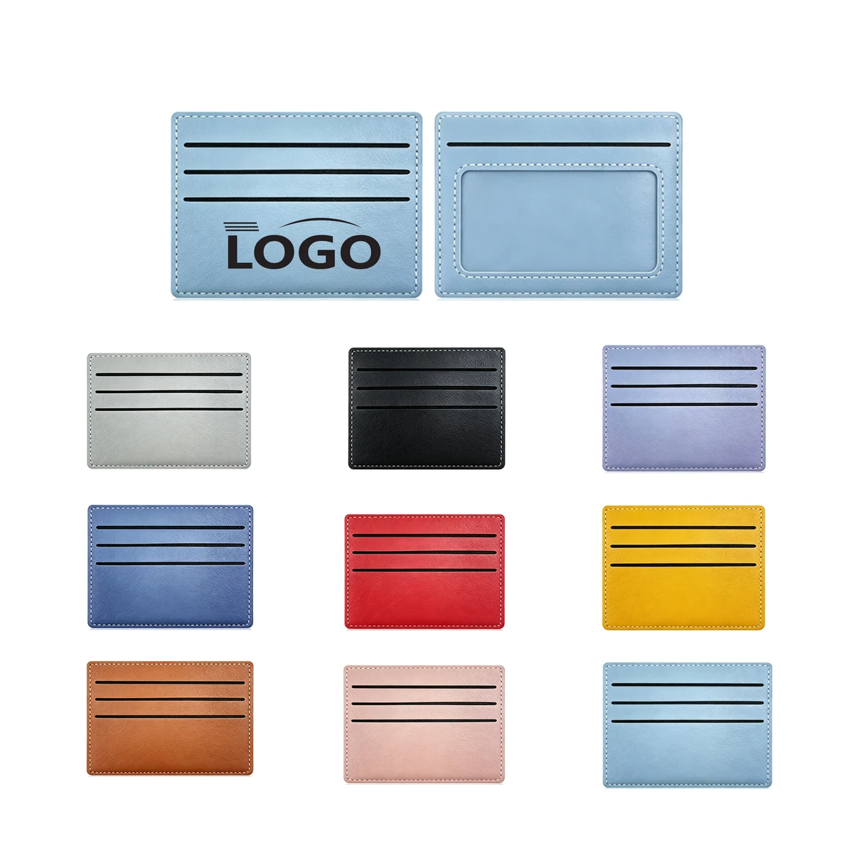 Custom Logo Large Capacity PU Leather Card Holder Wallet 1