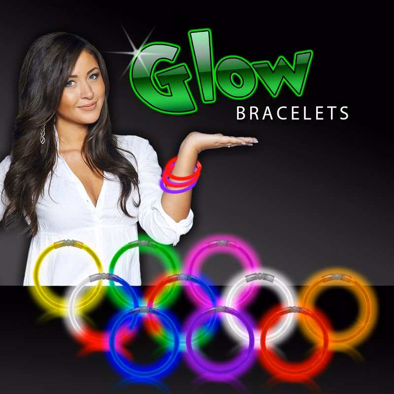 8" Single Color Superior Light Up Glow Bracelet(Hot Stamp)
