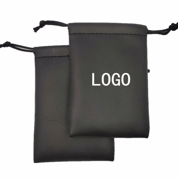 PU Leather Pouches Drawstring Bags