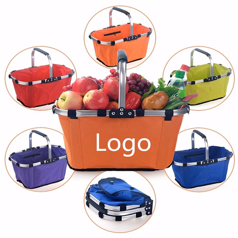 Foldable Shopping Basket Collapsible Market Picnic Storage