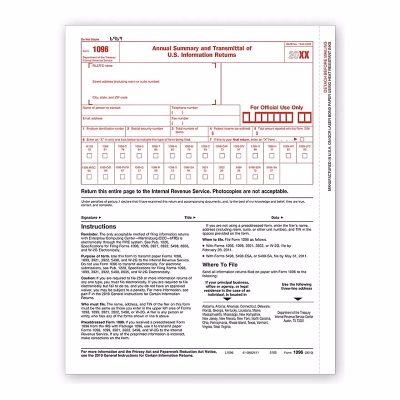 Laser 1096 Transmittal Forms