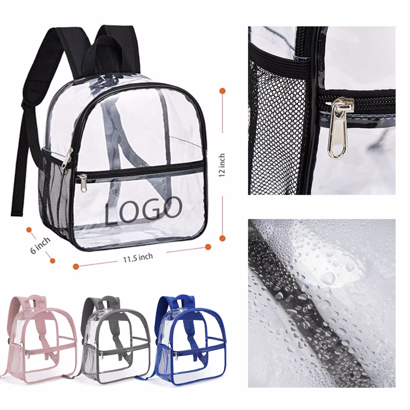 MOQ 10 PCS Durable PVC Transparent Backpack