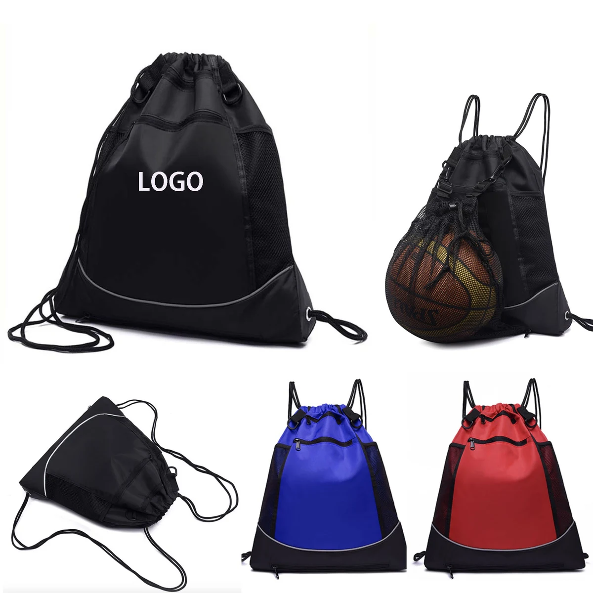 Hidden Mesh Ball Drawstring Backpack 1