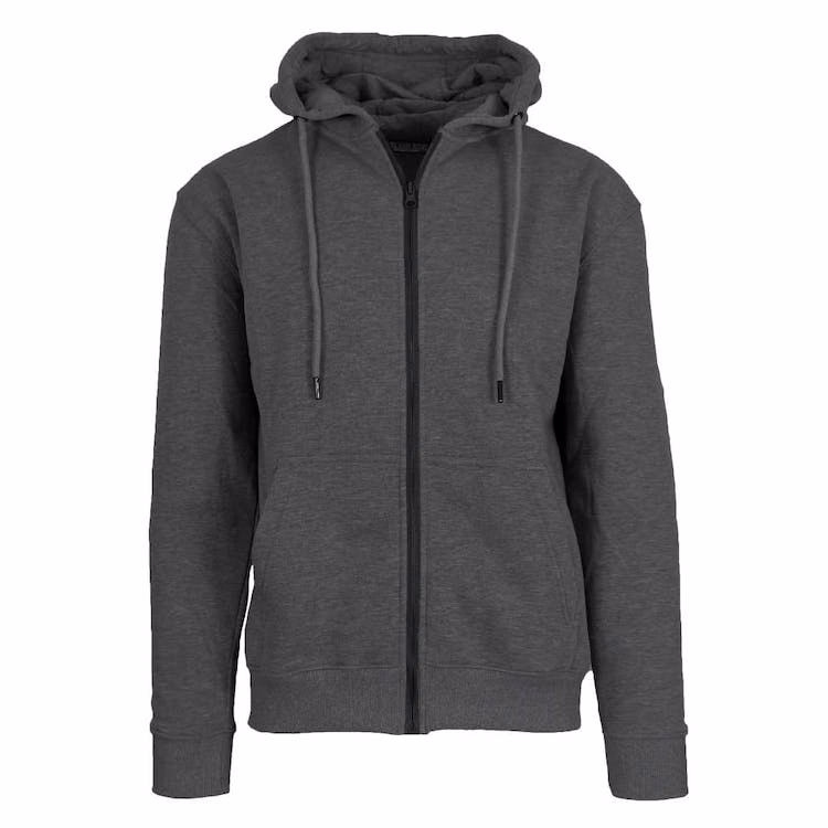 Men's Fleece Zip Hoodie Jackets - Charcoal M-2X
