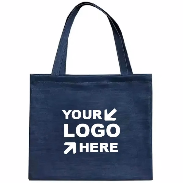 Custom Denim Shopping Tote Bag