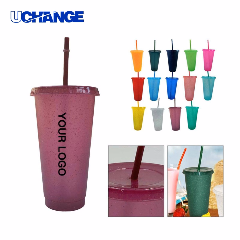 Reusable Sparkle Straw Cup 24oz with Straw