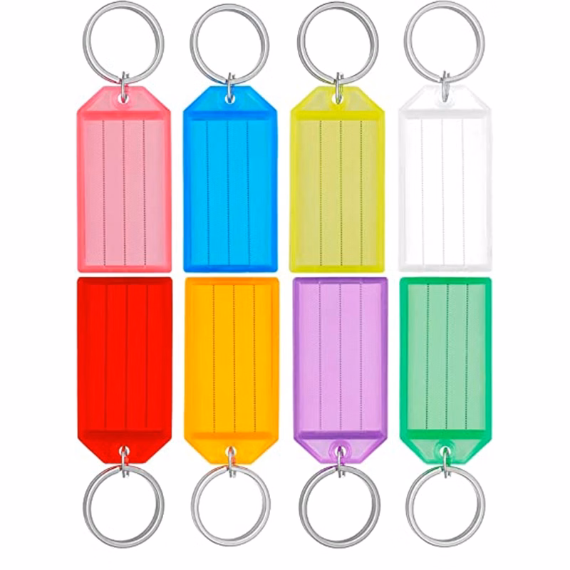 Plastic Key Tags With Split Ring Label Window