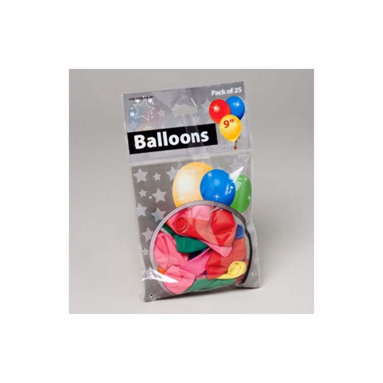 Party Balloons - Assorted 9" 25 Count