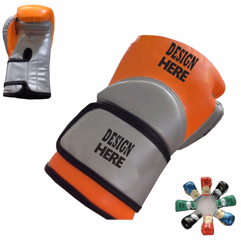 Custom 12 OZ PU Leather Adult Boxing Gloves-Full Color Logo