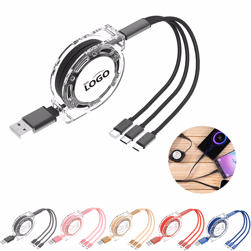 3 in 1 Multi USB Retractable Charger