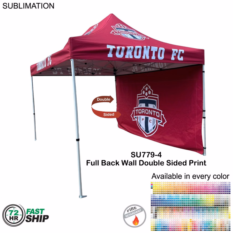 72Hr Fast Ship - Full 15' Back Wall for 10x15 Tent Kit, Sublimated, Double Sided Print