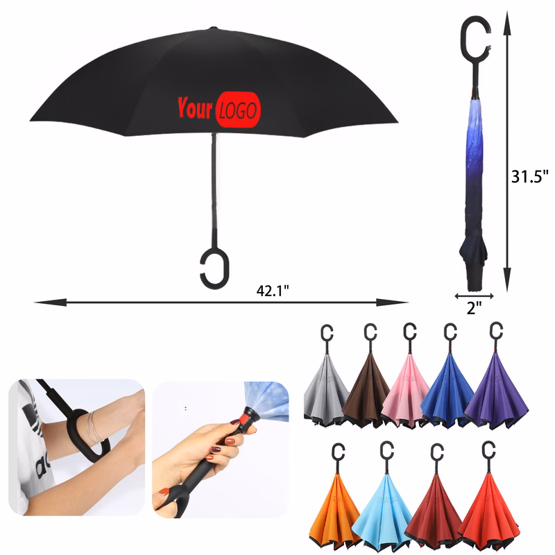 MOQ 30 PCS Convenient Hands Free Inverted Umbrella