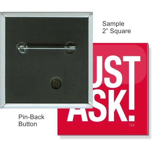 Pin-back 2 Inch Square Button 1