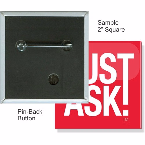 Pin-back 2 Inch Square Button