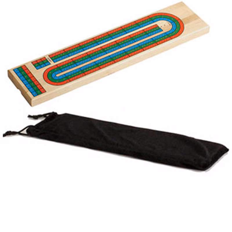 3 Color Track Wooden Cribbage Board