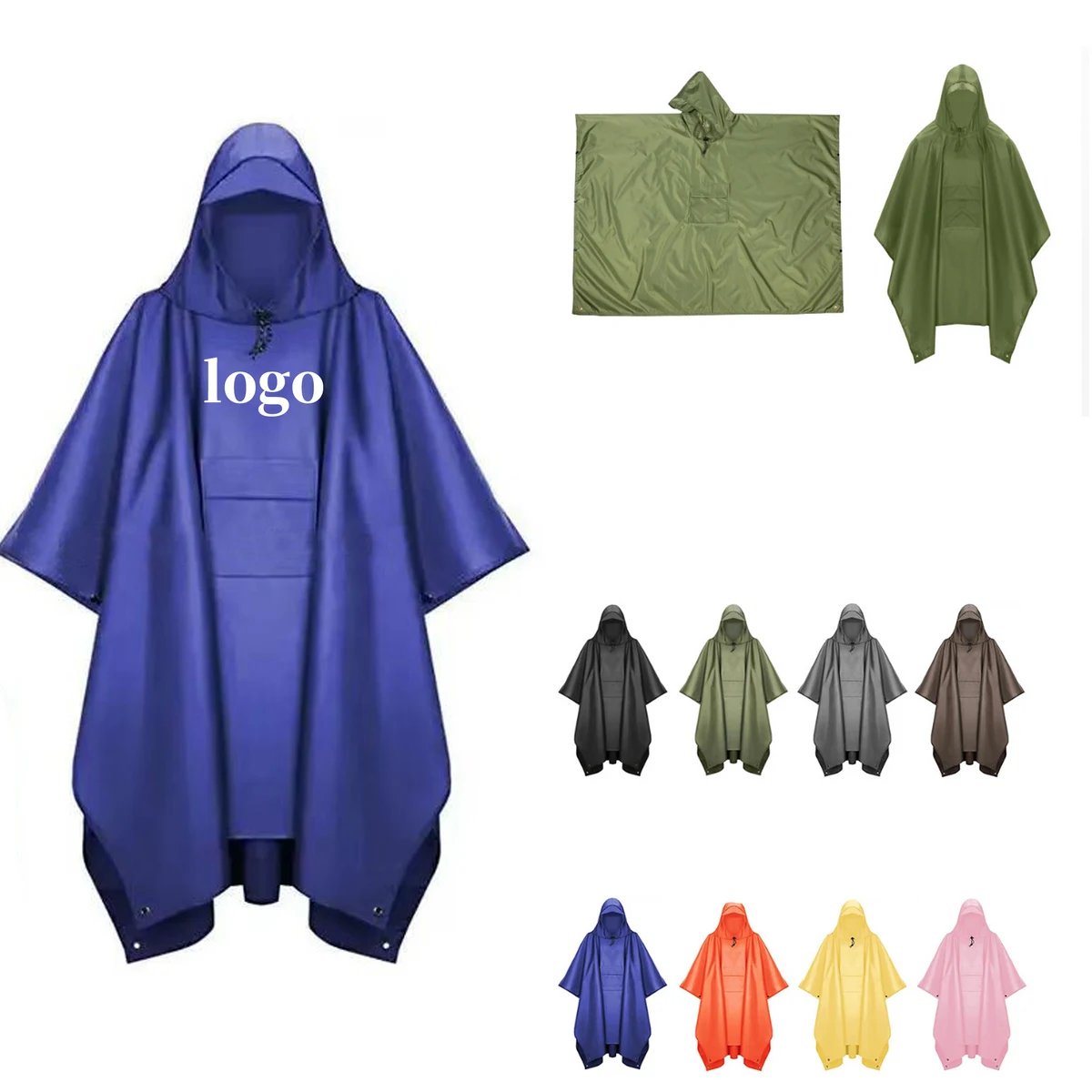 Custom Printed Outdoor Poncho Rain Coat 1