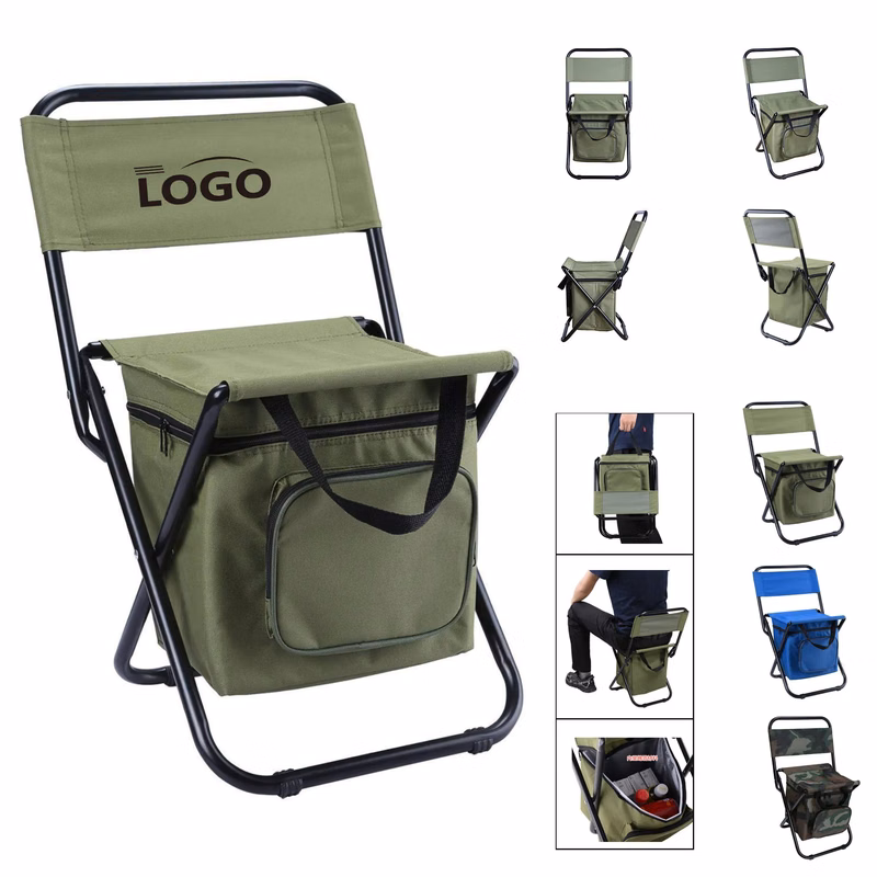 Outdoor Portable Chair With Cooler Bag