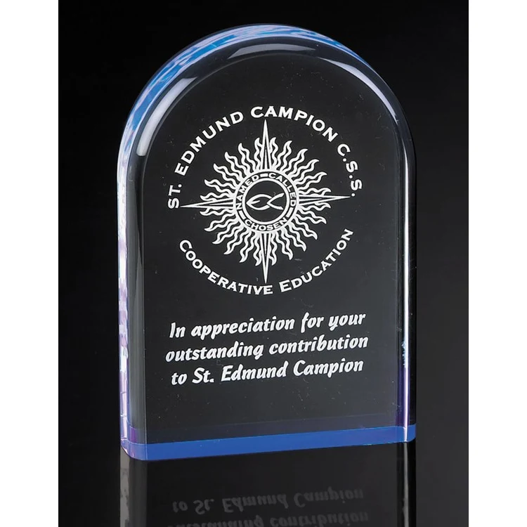 6" Dome Shaped Blue Reflective Acrylic Award 1