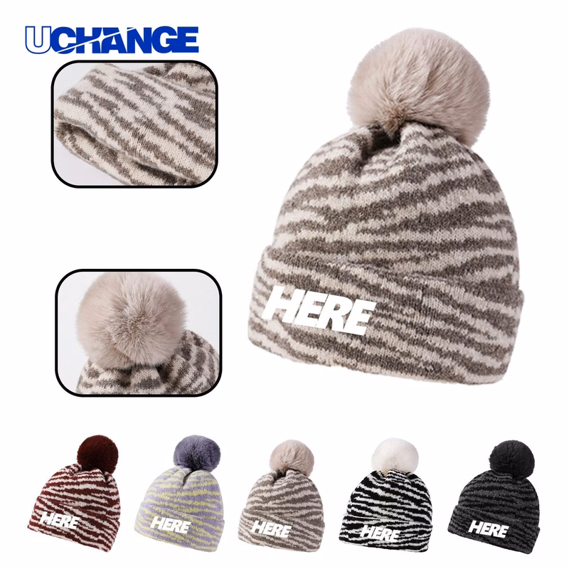 Striped Knit Beanie Hat