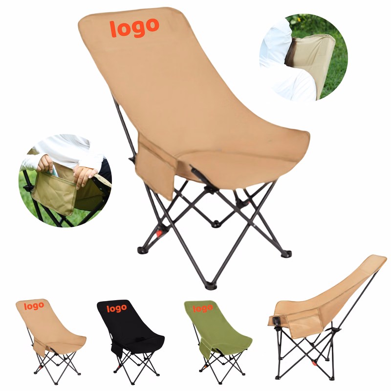 Bulk Custom Logo Camp Chairs ?C Adjustable Headrest, MOQ 100pcs