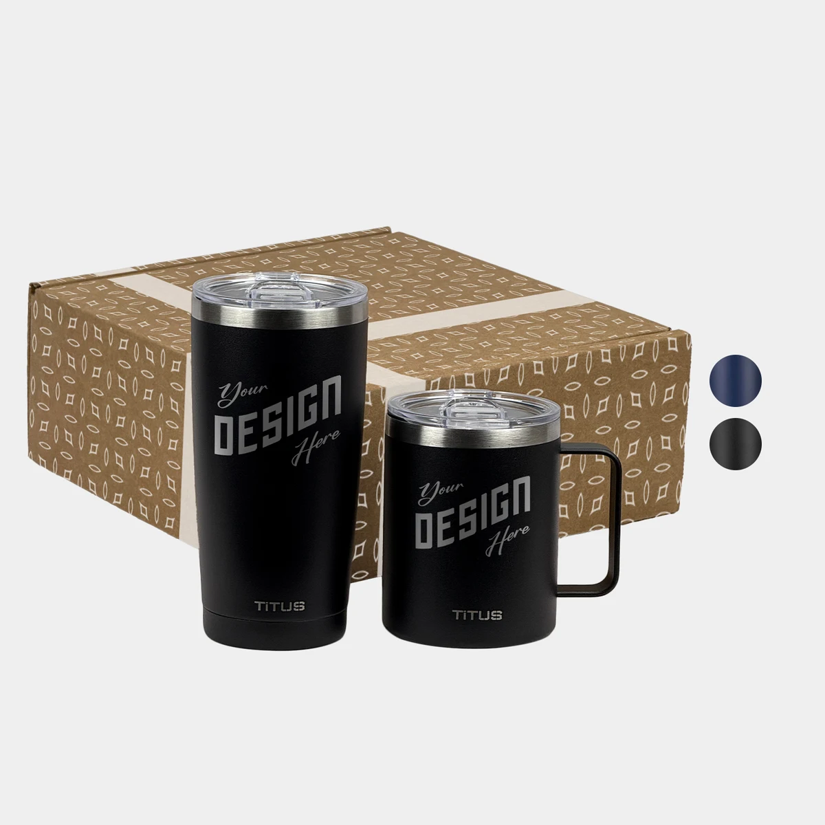 TiTUS® 20 oz Tumbler & 12 oz Mug Insulated Drinkware Gift Set 1