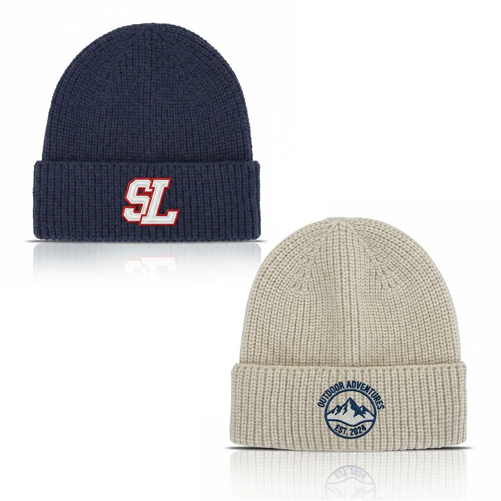 Embroidered Cuffed Knitted Beanie 1