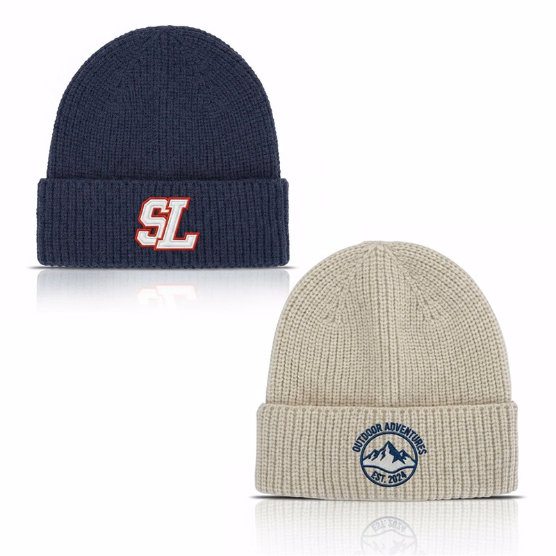 Embroidered Cuffed Knitted Beanie