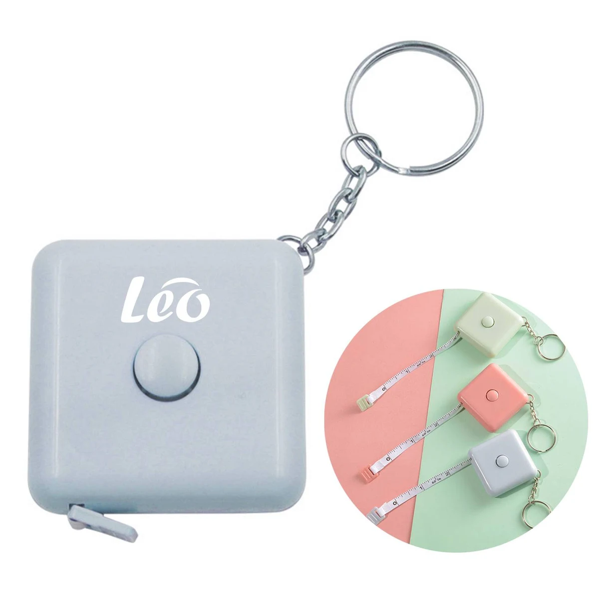 Mini Square Retractable Tape Measure Keychain 1