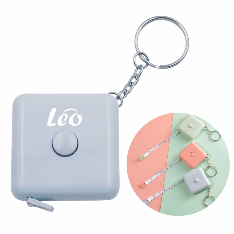 Mini Square Retractable Tape Measure Keychain