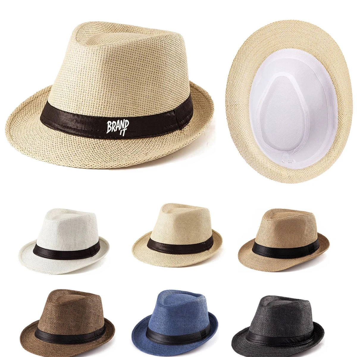 Summer Natural Straw Fedora Panama Hat 1