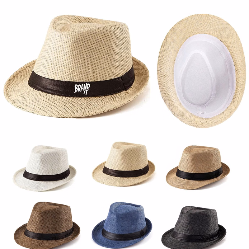 Summer Natural Straw Fedora Panama Hat