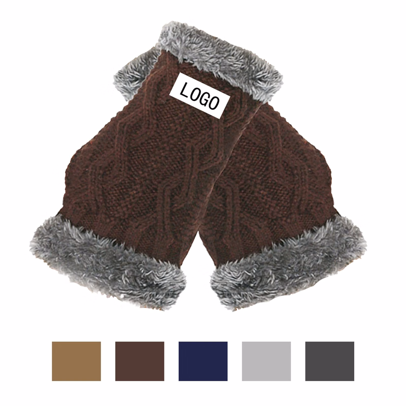 Knit Warm Thick Autumn And Winter Open-Fingered Wrist Gloves