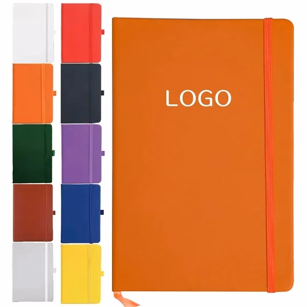 50 A6 PU Notebook with Strap Closure