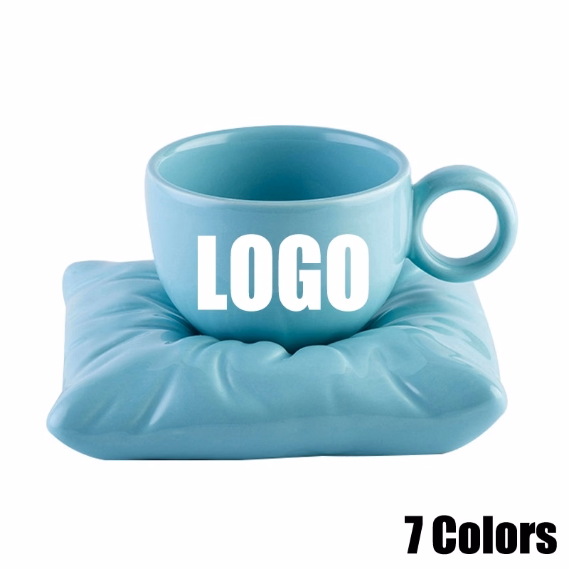 Custom 6.7 OZ. Ceramic Tea Cup Coffee Mug with Saucer Set