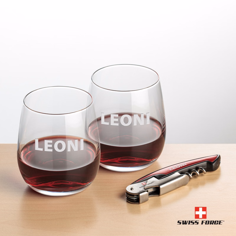 Swiss Force® Opener & Crestview Stemless Wine
